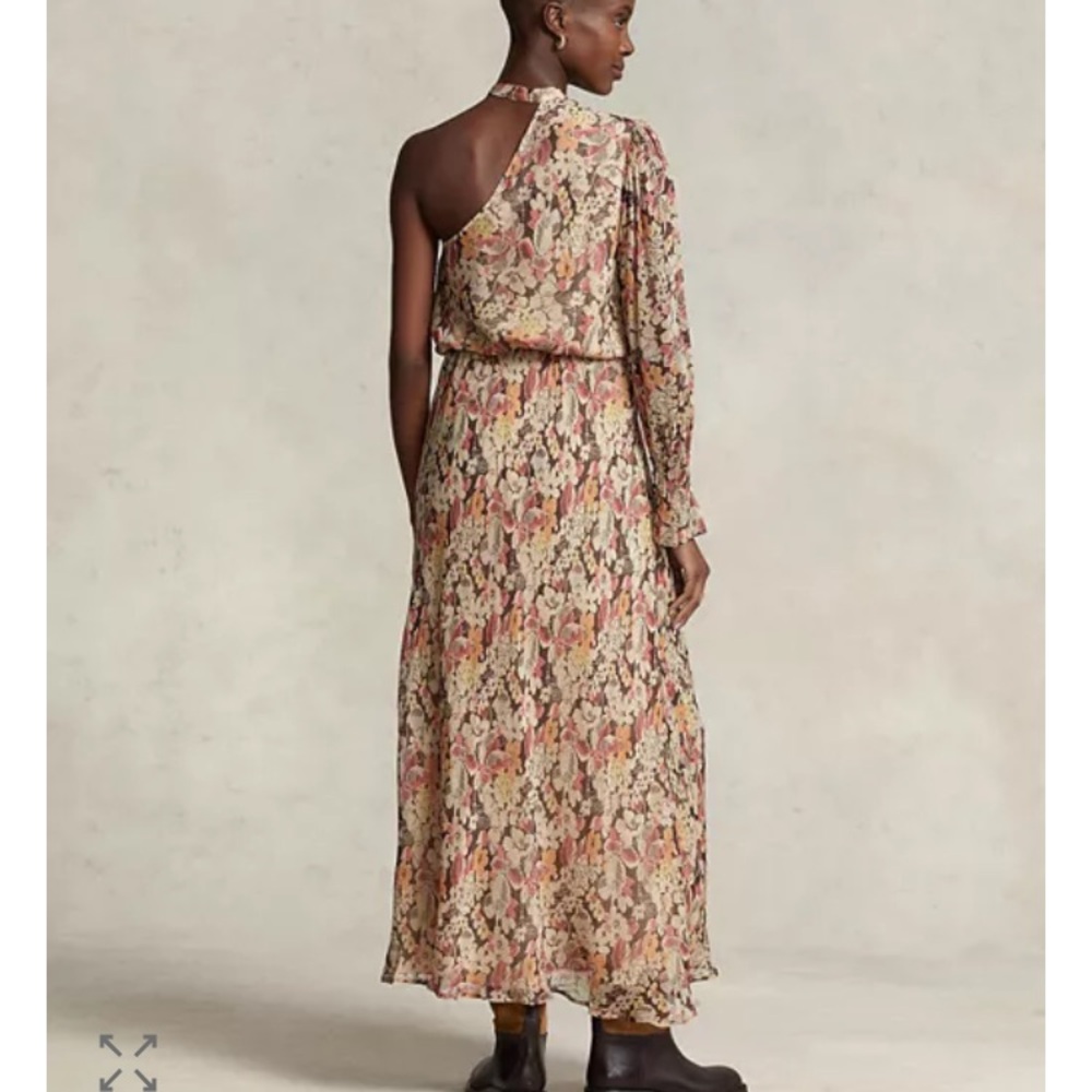 Polo Ralph Lauren Floral Maxi Dress 8 One Shoulder Formal Wedding Guest NWT - Picture 2 of 16